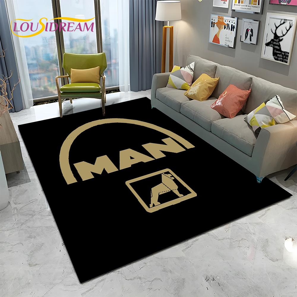 Man Truck Logo Series 3D Печать HD Ковер Ковер для Дома Гостиная Спальня Диван Коврик Декор, детский коврик Нескользящий напольный коврик