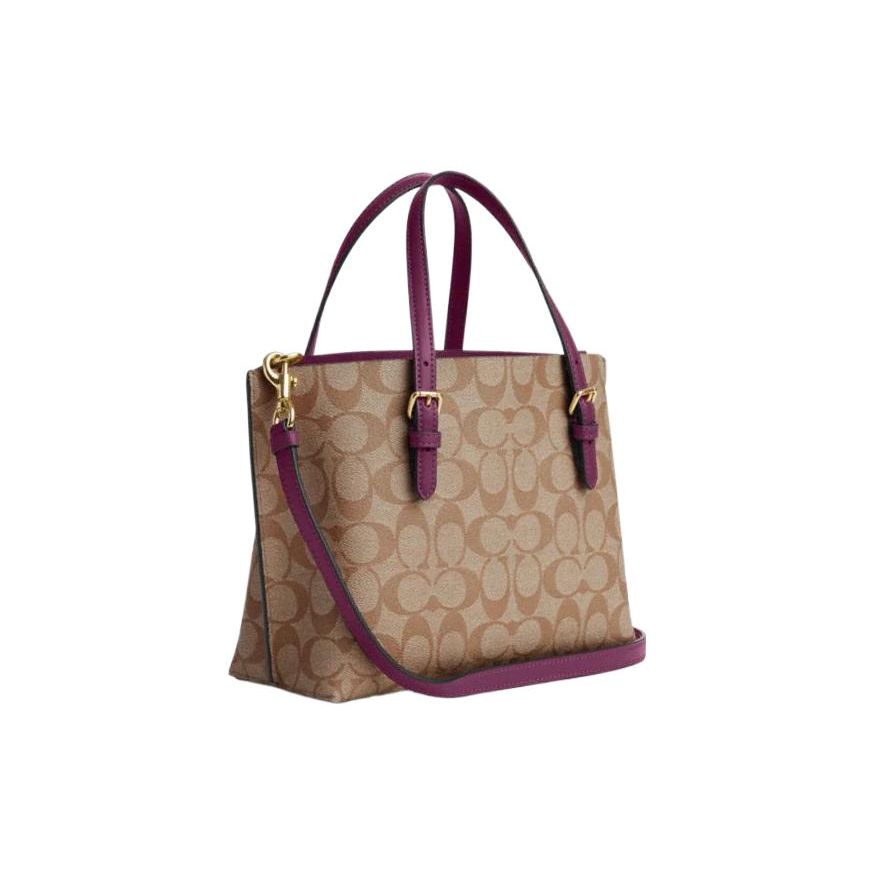 Coach Женская сумка-тоут Mollie с застежкой-молнией из покрытого холста и кожи Хаки Boysenberry C4250-IMRSF