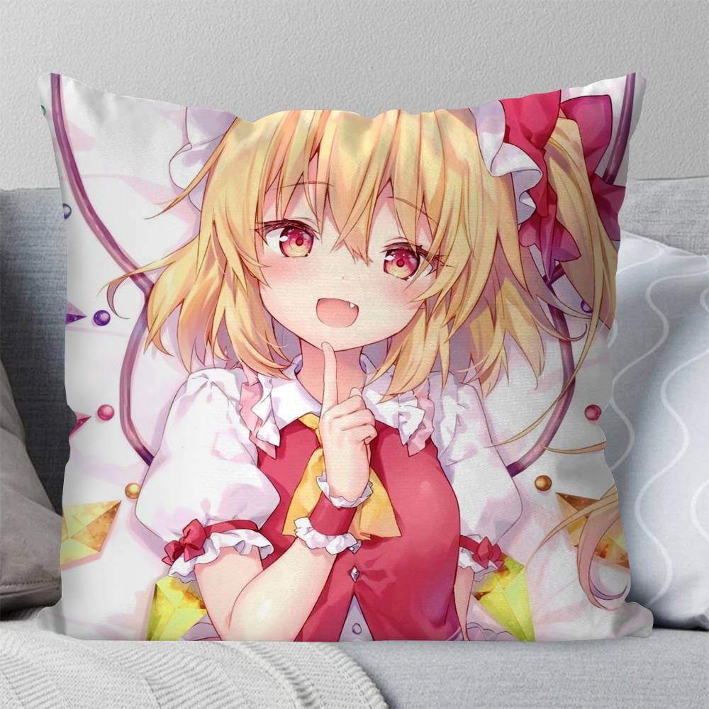 Touhou Project Flandre Scarlet Anime Pillow Case Fashion Square Pillowcase Bedroom Sofa Room Ins Decoration Leisure