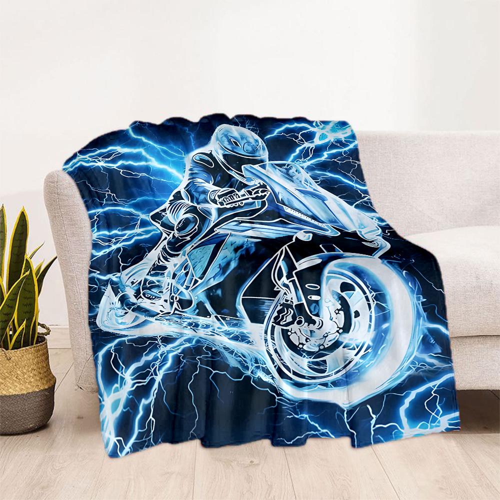 Motocross Adventure Sport Flannel Blanket - Soft and Suitable for Sofas, Beds, Offices, Travel, All Seasons, and The Best Gift for The Holidays.