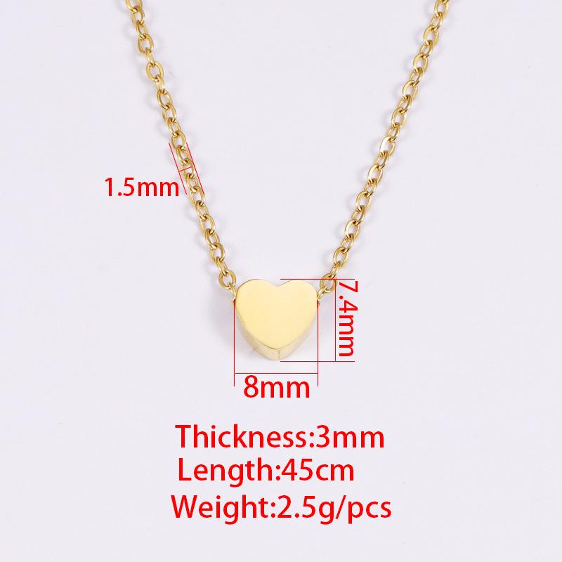 Personalized Stainless Steel Heart Pendant Necklace: Cross-Border Fashion Gift for Couples & Friends