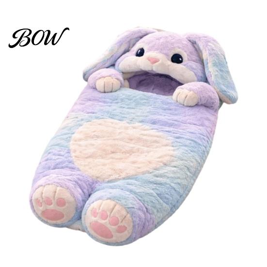 Infant Nap Sleeping Bag Plush Rabbit Envelope Bag, Lop-eared Bunny Slumber for Kids, Skin Friendly Baby Bedding Animal Mat Sack Home Travel All Season
