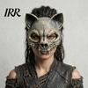 Transparent Vision Masque Animal Skull for Adults, Scary Cat Half Face Pressure Free Masque, Creepy Skeleton Halloween Party Accessory Cosplay,