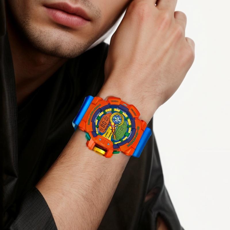 G-Shock Casio Серия YOUTH Цвет игрушки Lego Модный тренд Сочетание цветов Ретро Контрастный цвет Классическая стрелка Двойной дисплей Ударопрочный Антимагнитный GA-400-4