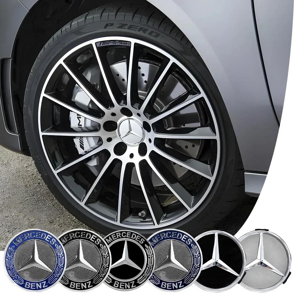 XFNVJ1 C200 E200 For Mercedes Benz 4Pcs 75mm Car Wheel Center Hub Caps Cover Badge Accessories for Mercedes Benz B/C/E/S Class A Class