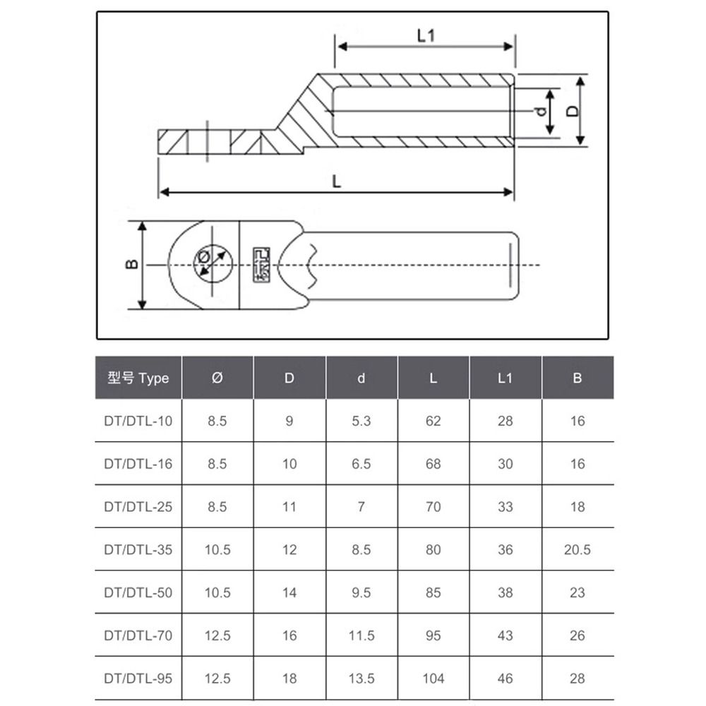 Small Copper Aluminum Terminal Non-Insulated Terminal  Block Wire Joint Cable Wire Connector  Cable
