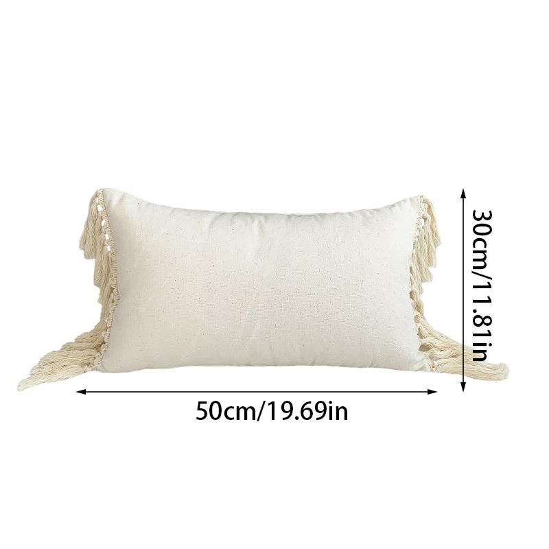 Наволочка из хлопковой смеси с кисточками в стиле бохо, однотонная наволочка с ворсом
