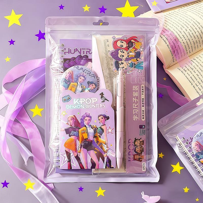 Student Reward Small Gifts KPOP Demon Hunters Stationery Set Practical School Supplies Birthday Gift for Kids Fans Collection