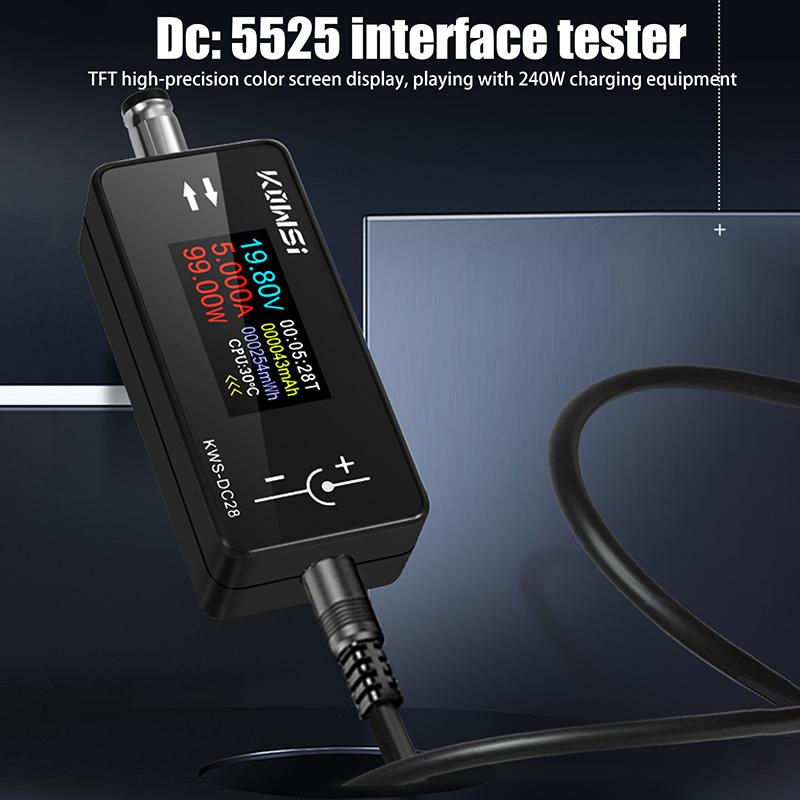 Kws-Dc28 0,96-дюймовый TFT HD цифровой дисплей Dc 5,5*2,5 интерфейсный тестер напряжения амперметр измеритель мощности Multi In One дисплей