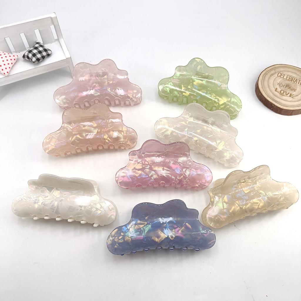 Fantasy Color Mermaid Color Cloud Shape Hair Clip Grab Clip Imitation Acetate Hair Clip Shark Claw Hair Accessories for Women