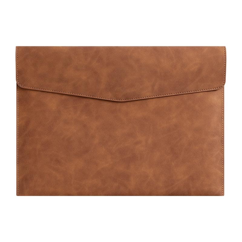 A4 PU Leather Zipper Pouch: Business Office File Bag & Stationery Folder