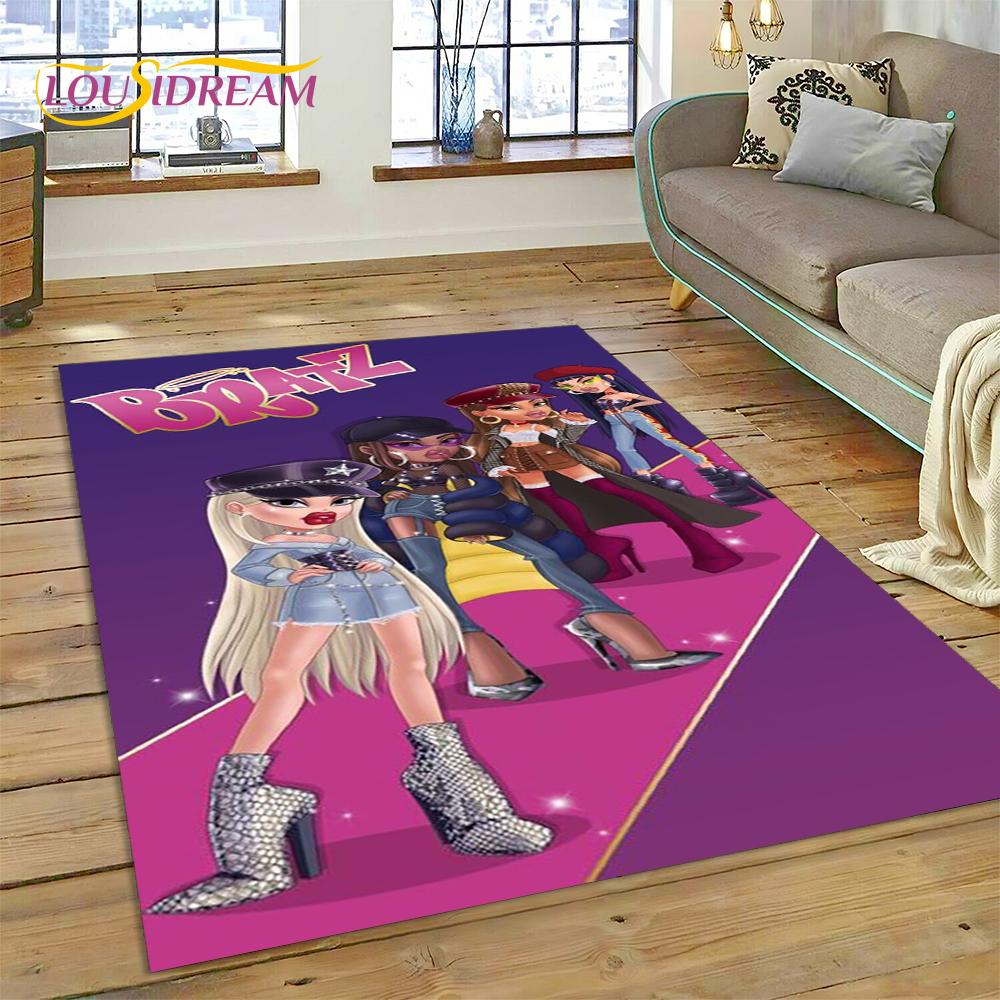 3D Мультяшный Ковер-Коврик Bratz Girlz Rock Game HD для Дома Гостиной Спальни Дивана Декор, Детский Ковер Нескользящий Напольный Коврик