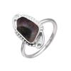 925 Sterling Silver Watermelon Raw Tourmaline Gemstone Ring 6 US Gift