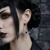 Женские черные ретро готические серьги-кресты в стиле капель масла - Уникальные висячие аксессуары