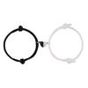 2Pcs/Set Rope Bangle Fade-proof Fine Workmanship Nice-looking Magnetic Heart Pendant Bracelet for Couple