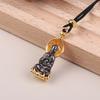 Portable Mini Buddha Statue Amulet Pendant Necklace Retro Versatile Accessories Gift For Men And Women