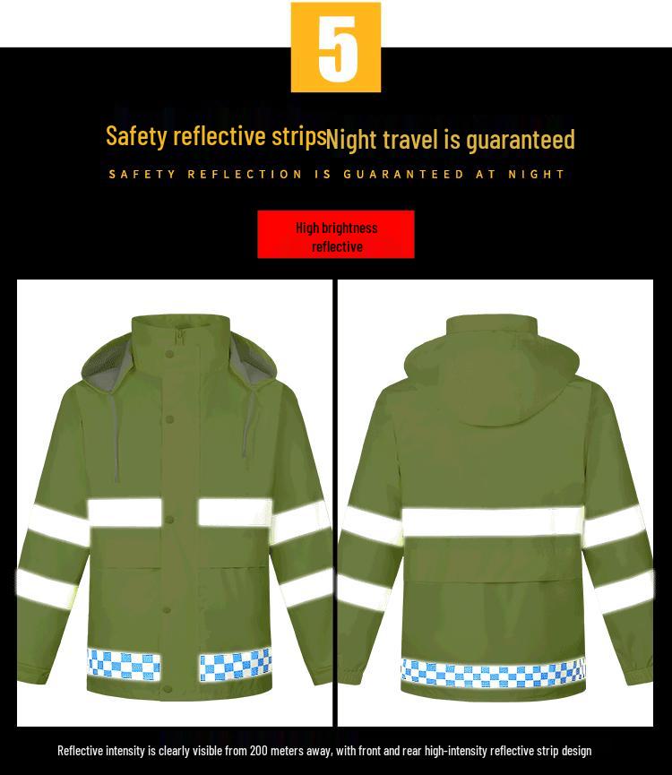 Reflective Split Raincoat & Pants Set for Adults - Unisex Cycling & Motorcycle Gear