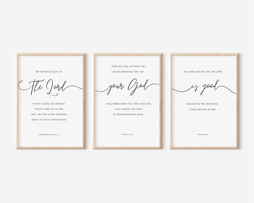 Библейский стих «Господь, Бог ваш добр», минимальный христианский Писание, настенное искусство, холст, живопись, постеры для гостиной, домашний декор