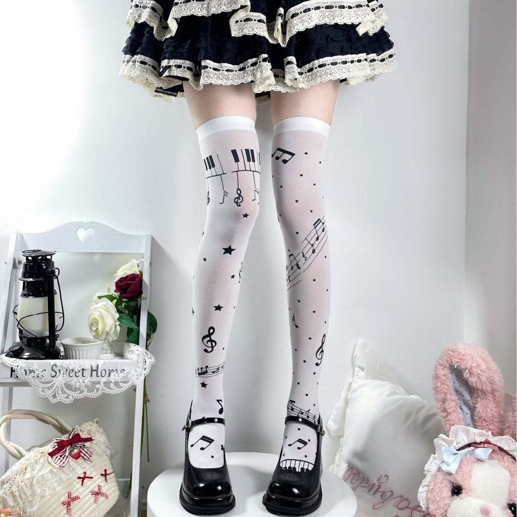 Y2k Geometric Pattern Overtheknee Socks With Velvet Fabric For Casual Wear