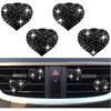 4PCS Heart-Shaped Car Vent Clips with Rhinestone,Bling Air Vent Clips Car Decorations,Premium Shiny Car Clips for Vents CCar Accessories Interior for