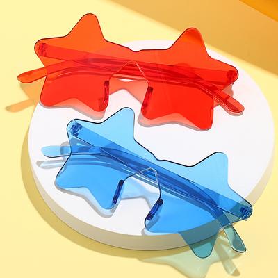 Новые Модные Цветные Женские Солнцезащитные Очки Звезда Винтажные Конфетного Цвета Женские Солнцезащитные Очки Забавный Подарок на Хэллоуин Очки для Вечеринок