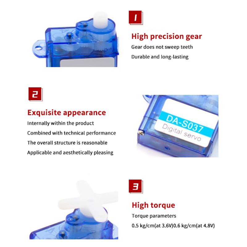 Micro Digital RC Servo 3.7g 4.3g High Precision Light Servo for RC Airplane Helicopter Boat Small RC Gadgets