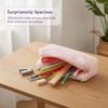 Cute Fluffy Plush Pencil Case Large Capacity Multi-function Makeup Bag for Girls Teenager School Travel Use