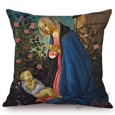 Sandro Botticelli Florence Art Birth Of Venus World Famous Oil Painting Decorative Pillow Case Cotton Linen Sofa Cushion Cover