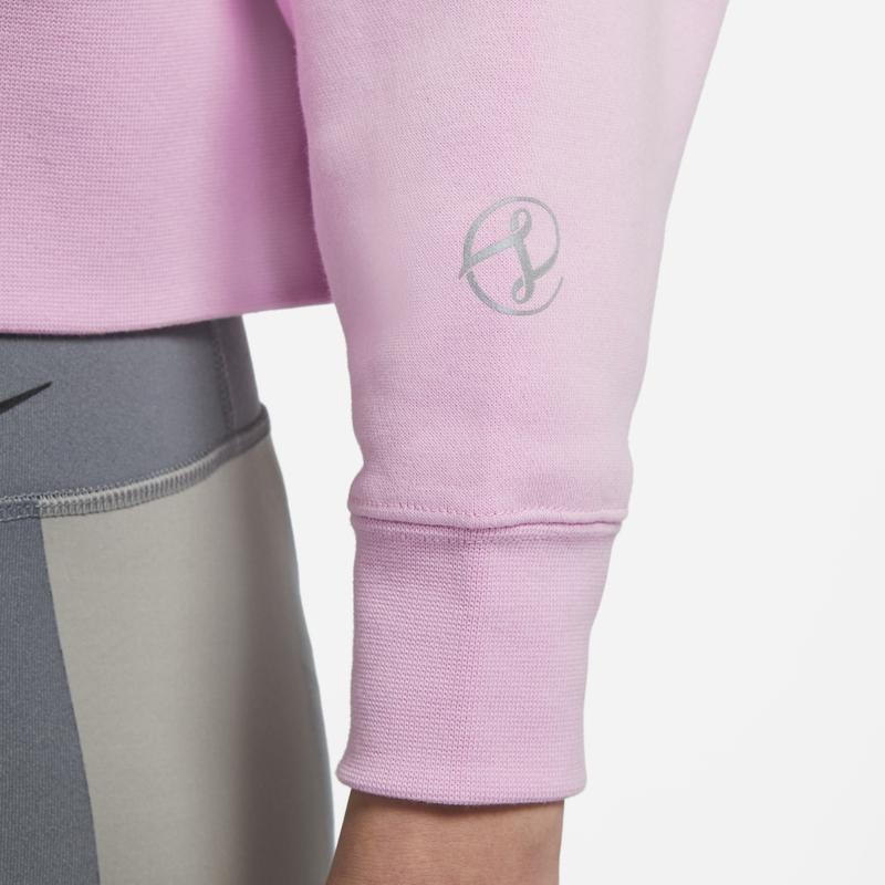 Nike Свободный свитшот с круглым вырезом с цветочным логотипом, женские топы, розовый DJ4136-621