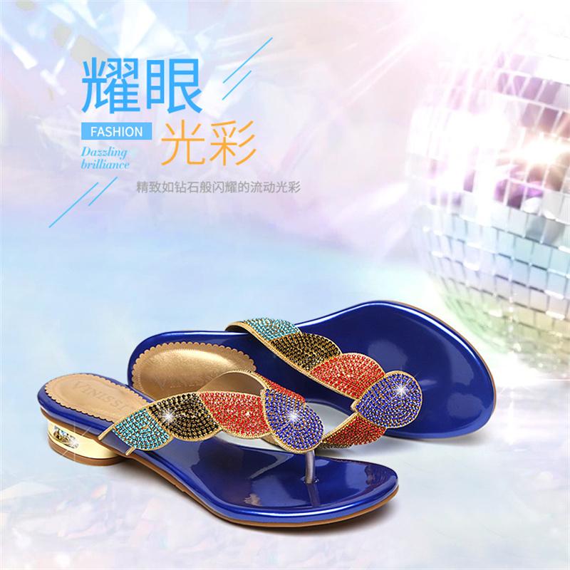 Летние шлепанцы, повседневная обувь, сандалии с сексуальным дизайном из кристаллов и стразов, горячие женские модные сексуальные шлепанцы из кожи