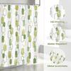 Geometric Sage Green Shower Curtain, Farmhouse Bathroom Shower Curtain Set, Art Print Bathroom Modern Decor Fabric with Hooks