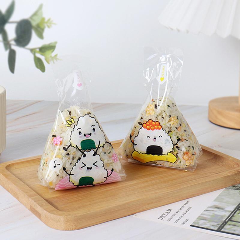 100 шт. милый мультяшный треугольный пакет для упаковки рисовых шариков мешок для суши с водорослями аксессуары для суши бенто мешок для суши с водорослями