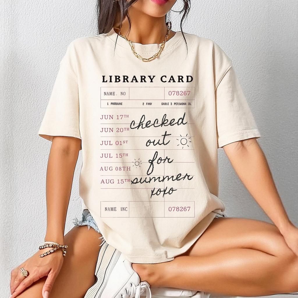 Book Girl Summer T-Shirt: Library Card Reader Tee
