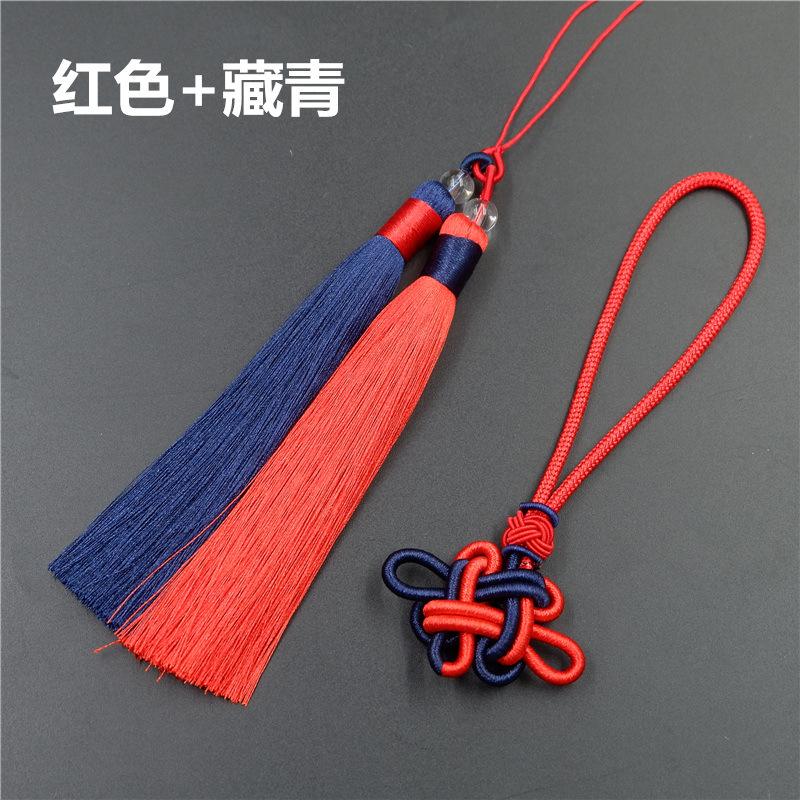 Двухцветная кисточка с китайским узлом, кисточка против морщин в китайском стиле, кисточка с китайским узлом, подвеска в этническом стиле, ухо из ледяного шелка.