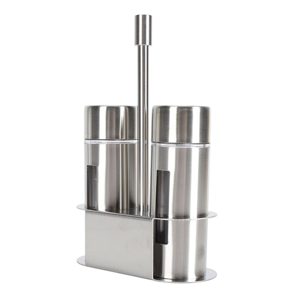 Набор из 2 шт. солонок и перечниц из нержавеющей стали 304, бутылочки для сахара, специй, приправ с подставкой для кухни, ресторана