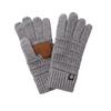 Winter non-slip knitted gloves warm outdoor windproof wool gloves cycling thickened five-finger touch screen gloves