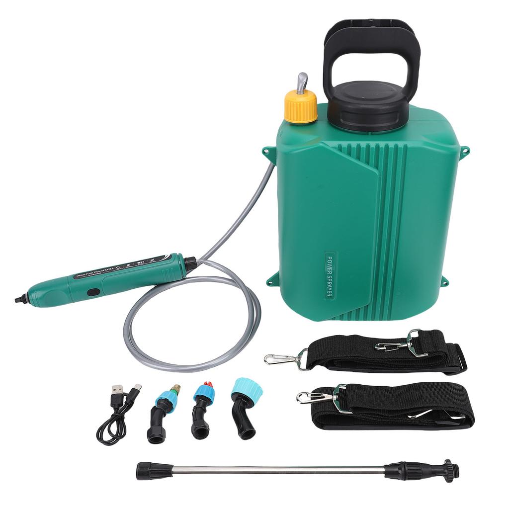 Battery Powered Garden Sprayer 6L Electric Backpack Sprayer with 3 Nozzles Retractable Wand Adjustable Strap for Lawn