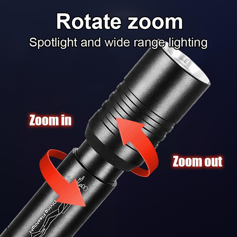 Профессиональный фонарик для дайвинга, высокий люмен 50000LM, мощный фонарик T6 с фитилем, портативный светильник для дайвинга, вращающаяся лампа для дайвинга