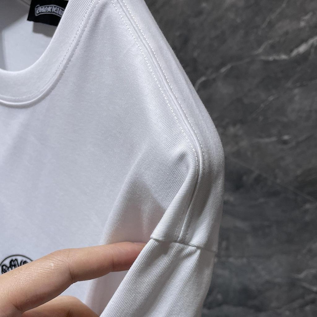 8936 CHROME HEARTS Лето 2026 Новый Высококачественный Хлопок Круглый Вырез Свободный Большой Размер Мужская и Женская Футболка Футболка для Пары