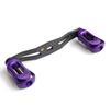 Replacement Fishing Reel Handle for 95mm Baitcasting Reels with Crank, Carbon Fiber, Full Bearings, Daiwa, Shimano, and Abu Garcia (Purple)