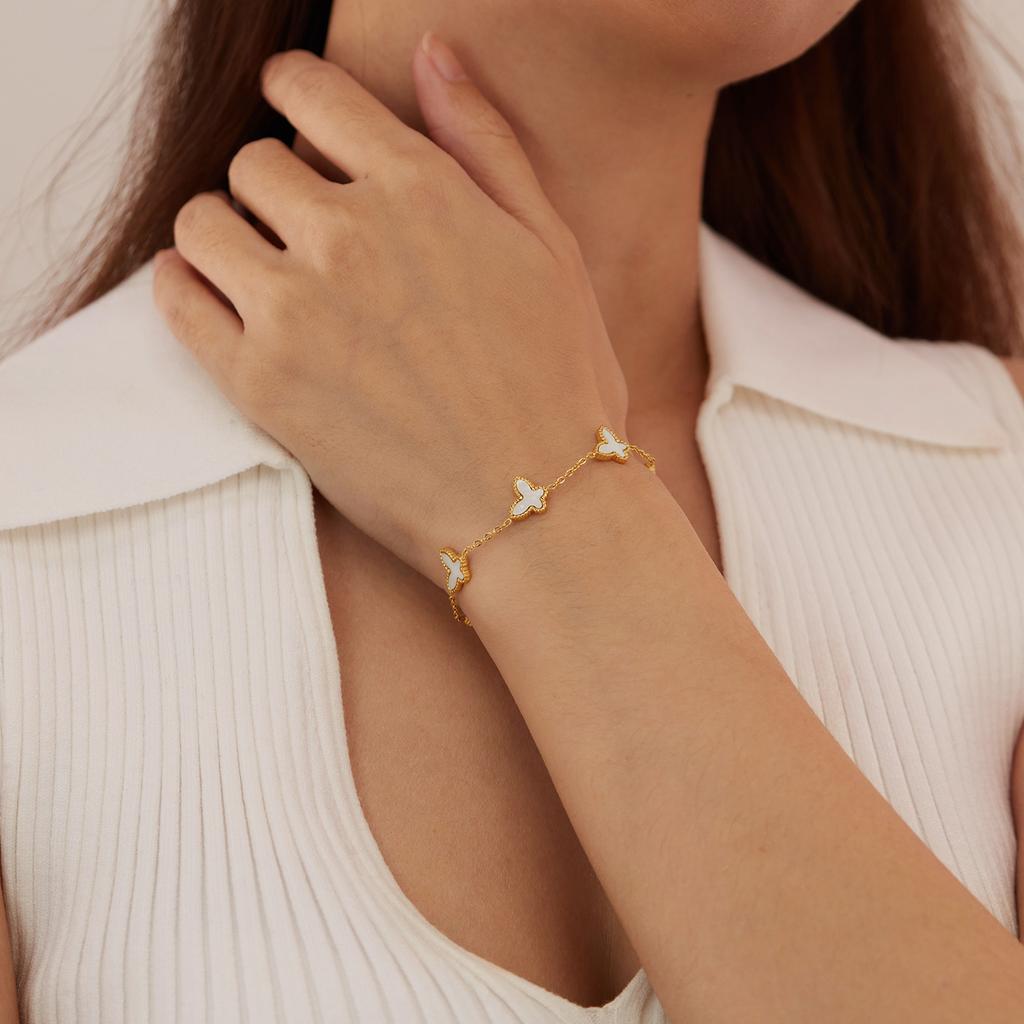 Титановая сталь Высококачественный стиль бабочки ювелирных изделий Мода нержавеющая сталь браслет для женщин