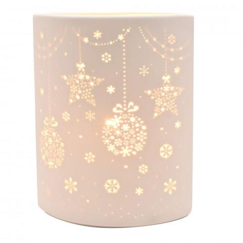 24cm White Porcelain Christmas Lamp