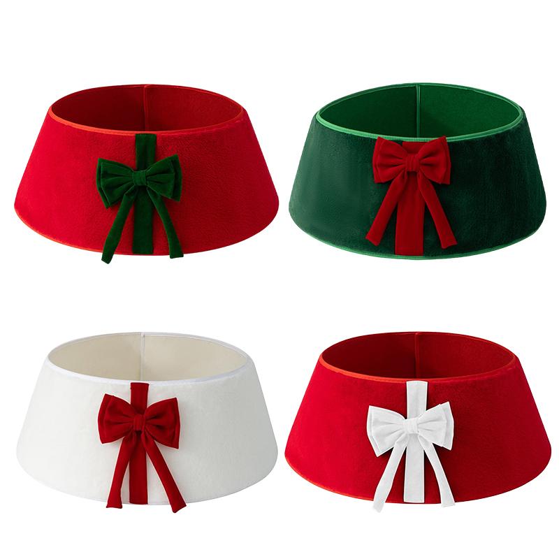 1PC Red Green White For Artificial Trees Tree Stand Base Holiday Plush Cloth Home Decor Bow Christmas Tree Collar Festival
