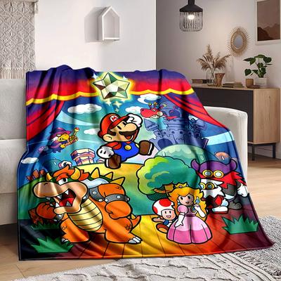 1 шт. Мягкое и теплое фланелевое одеяло Марио, универсальный плед для дивана, софы, офиса, кровати, кемпинга, путешествий