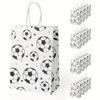16Pcs Soccer Party Favor Paper Bags, Soccer Theme Party Paper Bags,Soccer Gift Bags with Handles, Candy Party Favor Bags,Soccer Party Supplies (White)