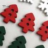 50Pcs Wooden Xmas Tree Snowflake Buttons 2 Holes DIY Sewing Buckle Ornament