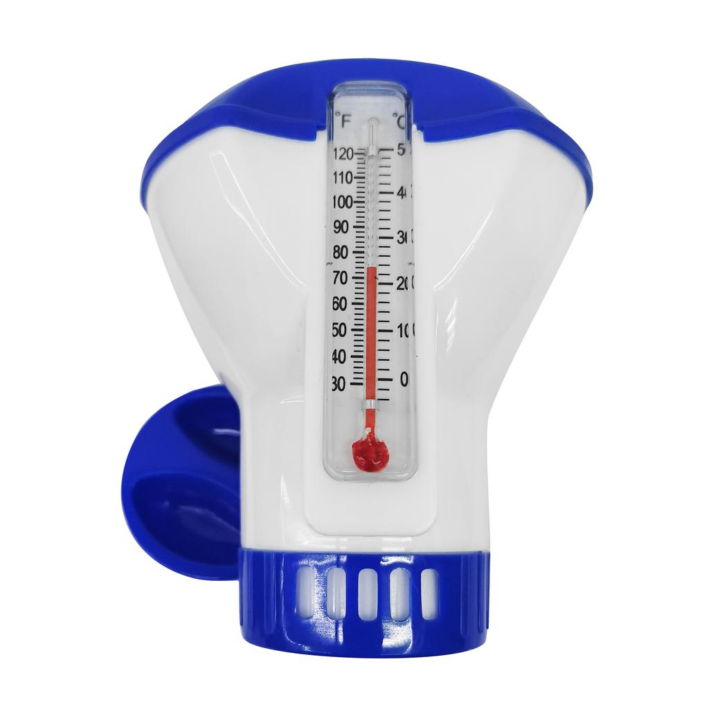 5-inch Float Dispenser Float Cup Pool Spa Chlorine Tablet Dispenser Floater with Thermometer 120 Fahrenheit