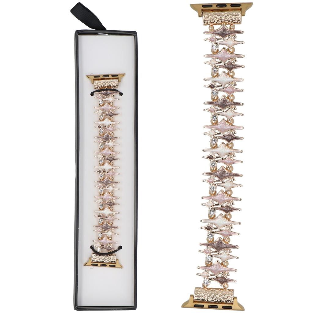 New GlacierX Gleam Galaxy Stretch Bracelet Rose Coffee for Apple Watch 38/40/41mm Gold-Coffee