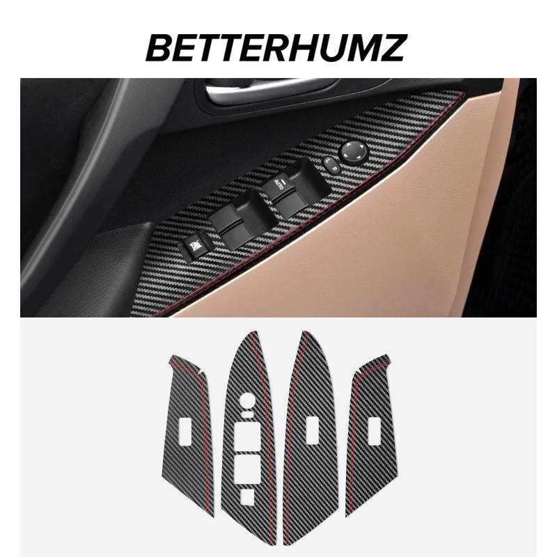 Betterhumz Для Mazda 3 Axela 2010-2013 Из Алькантары Накладки на рамки переключателей стеклоподъемников Авто Аксессуары для тюнинга интерьера автомобиля