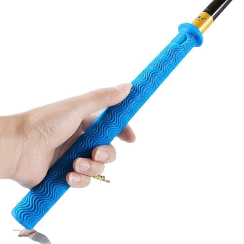 Утолщенный мягкий силиконовый противоскользящий чехол для рукоятки удилища с захватом и стопором.
